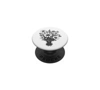 Vintage Wildflowers Botanical Linogravure Art PopSockets PopGrip Adhésif