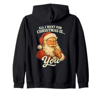 Vintage Wink Santa All I Want for Christmas is You Holiday Sweat à Capuche