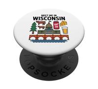 Vintage Wisconsin Graphic Hommes Femmes Wisconsin Graphic PopSockets PopGrip Adhésif