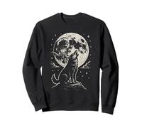 Vintage Wolf Howling at The Moon Wildlife Wolf Sweatshirt