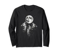 Vintage Wolf Howling at The Moon Wildlife Wolves Manche Longue