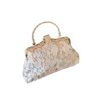 Vintage Women Flower Purse Handbag Diamond Evening Clutch Lace Embroidery Chain Crossbody Bags Wedding Dinner Shell Clip Totes