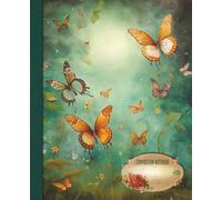 Vintage Woodland Graph Paper Notebook - 5mm Grid, 110 Pages: Perfect for Math, Science, Engineering, Bullet Journaling, and Design. Butterfly Illustration