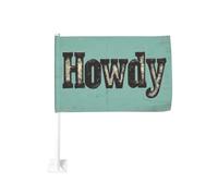 Vintage Word Howdy Classic Western Car Flag Outdoor Window Clip 30 x 45 cm Double Face Décoration de voiture
