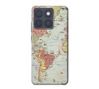 Vintage World Map Etui Coque Housse pour Motorola Edge 70