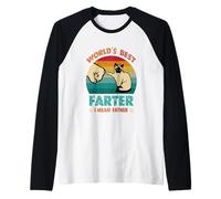 Vintage World's Best Farter I Mean Father Best Cat Dad Ever Manche Raglan