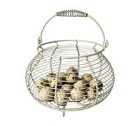 Vintage Woven Storage Stand - Small Counter Egg Holder with Handle | Storage Stand for Kitchen & Farmhouse | Ideal for Fruit, Vegetables, Easter & Picnics