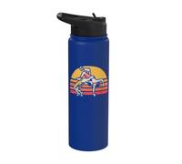 Vintage Wrestling Graphic Two Wrestlers and Sun Stainless Steel Insulated Water Bottle