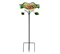 Vintage Wrought Iron Standing Bird Bath - Bee Hummingbird Watering Station | Outdoor Patio Decorative Floor Ornament | Ďuŕable
