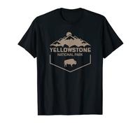 Vintage Yellowstone National Park Bison et montagnes T-Shirt
