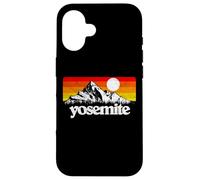 Vintage Yosemite National Park Retro Mountains & Sun Graphic Coque pour iPhone 16