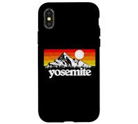 Vintage Yosemite National Park Retro Mountains & Sun Graphic Coque pour iPhone X/XS