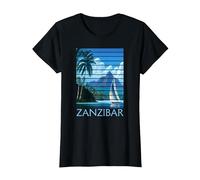 Vintage Zanzibar Tanzanie Afrique Sunset Sailing T-Shirt, Femme, Noir, 3XL