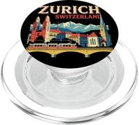 Vintage Zurich Suisse Voyage Souvenir Ville Touristique Cadeau PopSockets PopGrip pour MagSafe
