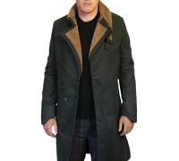 Vintagearc Blade Runner 2049 Ryan Gosling Long Black Coat | Officer K Jacket Trench Coat, Manteau en fourrure de coton, M