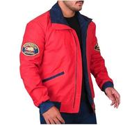 Vintagearc Letterman David Hasselhoff Baywatch Lifeguard Beach Style Blouson en coton Rouge, Rouge, L