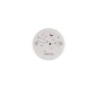 Vintageparts Connecteur signe du zodiaque Taureau (taureau) 15 mm - Plaque en acier inoxydable avec 2 trous de filetage de 1,7 mm pour bracelets et colliers