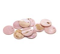 Vintageparts Lot de 10 pendentifs en nacre rose de 16 mm - Pour fabriquer soi-même des bijoux