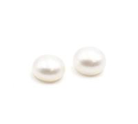 Vintageparts Lot de 2 perles de culture d'eau douce forées blanches 7 x 5 mm pour bijoux DIY