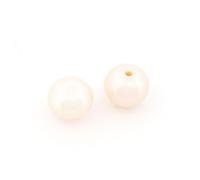 Vintageparts Lot de 2 perles de culture d'eau douce percées - Blanc - 5 x 4 mm