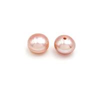 Vintageparts Lot de 2 perles de culture d'eau douce percées - Rose - 7 x 5 mm