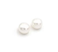 Vintageparts Lot de 2 perles de culture d'eau douce semi-percées blanches 7 mm pour la fabrication de bijoux