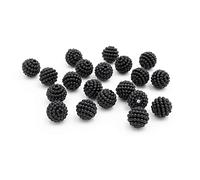 Vintageparts Lot de 20 perles acryliques en forme de baies noires 10 mm | Fabrication de bijoux | DIY | Adultes | Bijoux à faire soi-même | Créatif | Coloré