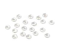 Vintageparts Lot de 20 strass transparents avec surface adhésive plate 6 mm pour bricolage de bijoux