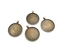 Vintageparts Lot de 4 supports pour cabochons de 40 mm Bronze antique