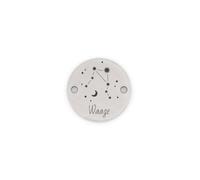 Vintageparts - Signe du zodiaque - Connecteur balance - 15 mm - Plaquette en acier inoxydable avec 2 trous de filetage de 1,7 mm - Pour bracelets et colliers