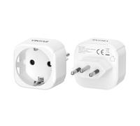 VINTAR Lot de 2 Adaptateurs de Voyage Brésil Type N | Fiches européennes Type C/E/F vers prise BR, 2 broches vers 3 broches, Adaptateur Prise pour Brésil, Blanc