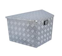Vintec 73514 VT 120 Boîte de timon en aluminium (utilisation universelle, soudée à la main, ouverture et maintien indépendants du couvercle, en métal massif (aluminium 1,7 mm), argent