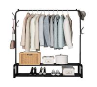 Vinteky Portant à vêtements Porte-vêtement sur Pied Penderie Tringle Meuble Métal Porte-Manteau étagère pour Chaussures Rangement Cintre Dressing Chambre (une tige, noir)