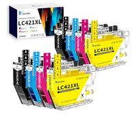 Vintella LC421XL Cartouche d'encre Compatible pour Cartouche Brother LC421 LC421XL LC-421XL LC-421XLVAL Pack pour Brother DCP-J1050DW DCP-J1140DW MFC-J1010DW (Paquet de 8)