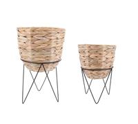 VINTHERA Moa Lot de 2 Supports avec Pots de Fleurs 25 x 40 cm - 20 x 30 cm Fer