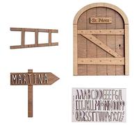 VINTIUN | Porte de la Petite Souris en Bois | Porte Magique avec Échelle et Panneau à Personaliser avec Prénom | Cadeau en Bois Idéal pour les Enfants