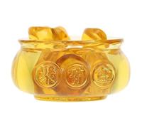 VINTORKY 1 Ensemble Ornement de Bol à Trésor en Citrine 9 CM Bassin de Richesse, Décoration Intérieure Feng Shui, Symbole de Prospérité pour Bureau et Maison