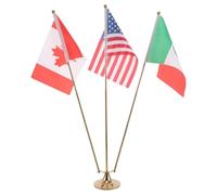 VINTORKY 1 support de drapeau de table avec base à trois - Support de drapeau de bureau télescopique en métal avec des États-, du Mexique et du Canada - Mât de de bureau pour club, ou magasin