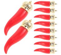 VINTORKY 10 Pcs Pendentifs de Piment Rouge en Plastique et Résine, Faciles à Suspendre, pour Décoration Maison et Création de Bijoux DIY