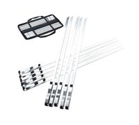 VINTORKY 10 pièces Brochettes Barbecue Inox Épaisses Métal Plat Set de Bâtonnets Grillades Résistants pour Viande et Légumes Facile à Nettoyer et Manipulation Sûre