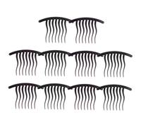 VINTORKY 10 pièces Lot de Peignes à Dents Fines Ondulées Accessoires Coiffure Français Peignes Latéraux Résine pour Cheveux Noirs Maintien Confortable et Élégant pour Femmes et Filles