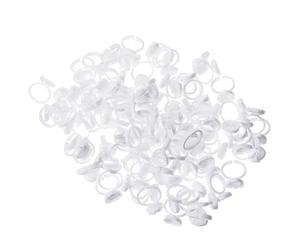 VINTORKY 100 Anneaux Porte-Pigments pour Extension de Cils, Forme d'Anneau Ajustable, Léger et Portable, Matériau Sûr et Sain, Adaptés aux Salons de Beauté Professionnels et Écoles