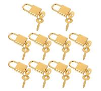 VINTORKY 10ensembles Lot de Mini Cadenas Dorés avec Clé Serrure Vintage Compacte pour Boîte à Bijoux Coffre à Trésor et Journal Serrure Porte-bagages Sécurisée
