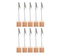 VINTORKY 10pcs Pinces à Mémo en Bois et Fer pour Bureau, Clips Porte-cartes de Visite et Notes, Accessoires de Bureau pour Rangement et Affichage en Usage Professionnel