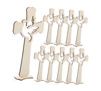 VINTORKY 10pièces Croix Bois Non Pour Bricolage Décorations Religieuses Avec Base Pour Baptême Et Communion