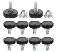 VINTORKY 12 rallonges de Pieds de Table réglables en Acier Carbone et PP, Filet 1/4 Pouce, Pieds Stables pour Meubles de Cuisine et chaises, Protection de Sol