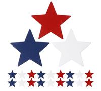 VINTORKY 120 décorations patriotiques en forme d'étoiles : objets artisanaux en bois rouges, blancs et bleus - Plateau à étages en forme d'étoile pour la fête nationale américaine (4 juillet),