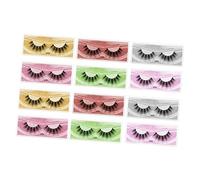 VINTORKY 12paires Faux Colorés Mélangés Épais Et Vifs Pour Maquillage Des Yeux Pratique Pour Filles Et Fêtes