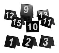 VINTORKY 15 Pièces Numéros de Table en Acrylique Noir Double-face en V pour Décoration de Scène de Crime et Fête Détective, Facile à Nettoyer et Améliorant L'efficacité du Service