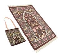 VINTORKY 1ensemble Tapis De Prière Portable Chenille avec Motifs Floraux Tapis De Prière Islamique Léger avec pour Ramadan Festivités Religieuses